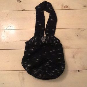 Oversized Handmade Hobo Shoulder Bag Heart Detail
